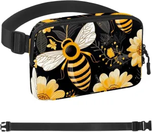 Bees and Flowers-235 Crossbody Fanny Pack for Men&Women,Belt Bag for Travel Casual Walking Running Hiking Cycling