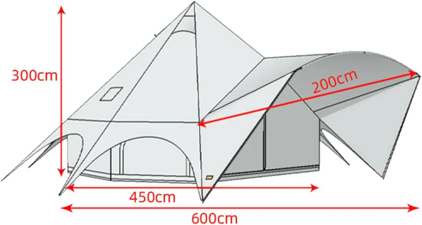 Bell Tent- W/Stove Jack, Waterproof 4 Season Luxury Outdoor Camping and Glamping Yurt Tent for Family Camping Outdoor Hunting Party