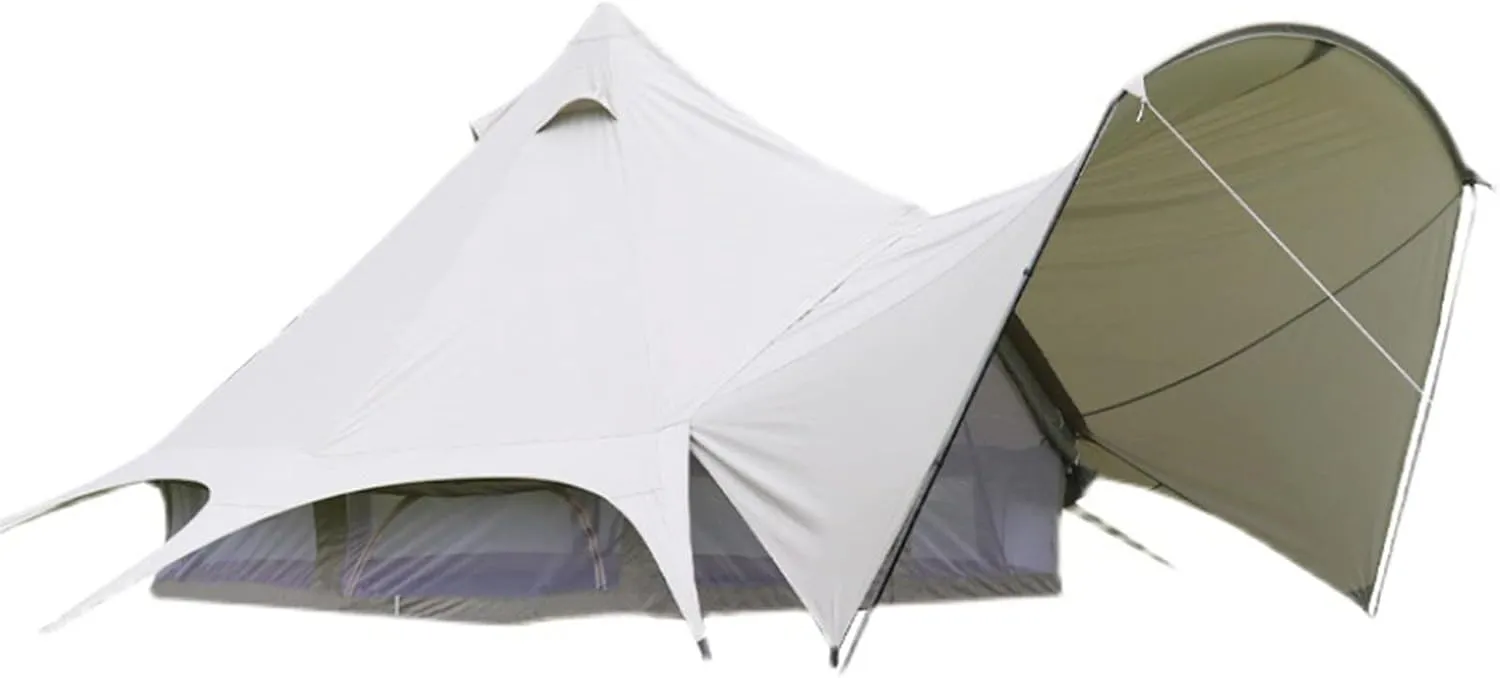 Bell Tent- W/Stove Jack, Waterproof 4 Season Luxury Outdoor Camping and Glamping Yurt Tent for Family Camping Outdoor Hunting Party