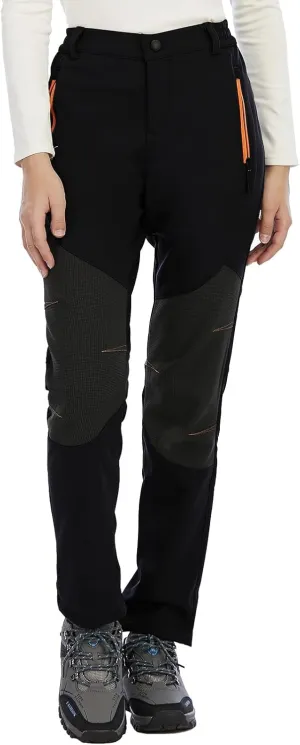 BenBoy Women's Outdoor Waterproof Windproof Fleece Slim Cargo Snow Ski Hiking Pants