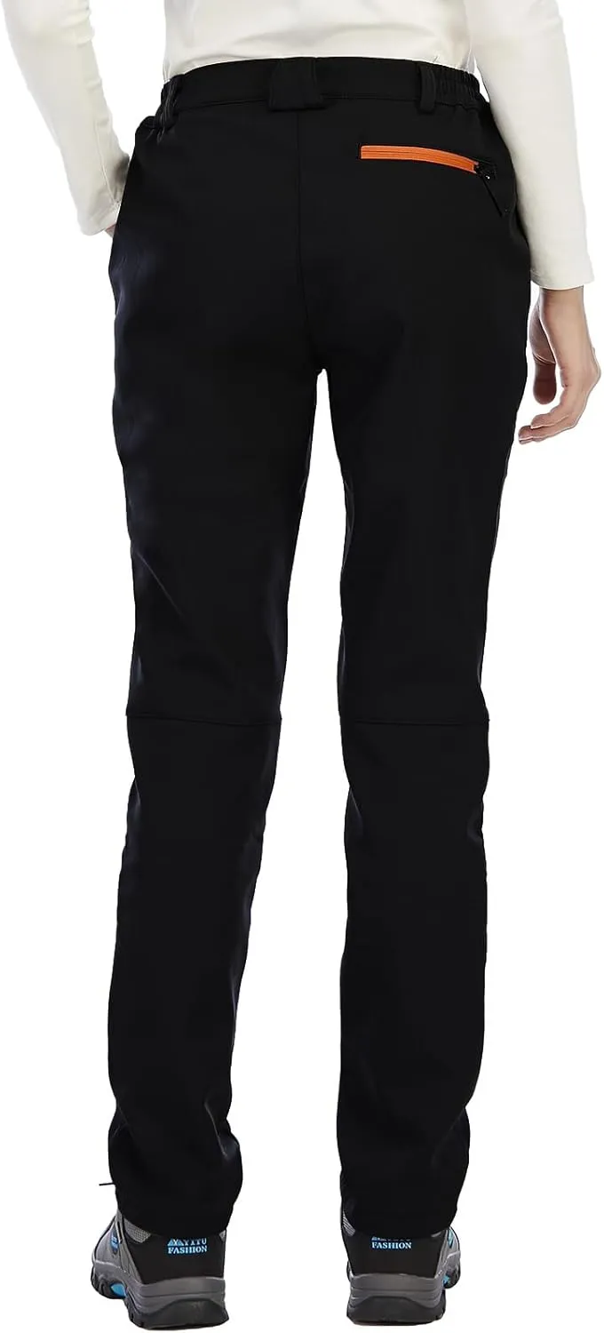 BenBoy Women's Outdoor Waterproof Windproof Fleece Slim Cargo Snow Ski Hiking Pants