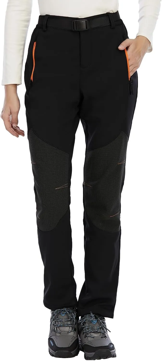 BenBoy Women's Outdoor Waterproof Windproof Fleece Slim Cargo Snow Ski Hiking Pants