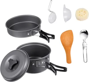 BESPORTBLE 1 Set Outdoor Cooking Portable Person Camping Utensils for Hiking Lightweight Travel Cookware Kit Compact Design for Easy Carrying and Prep