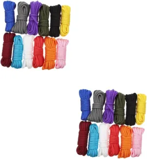 BESPORTBLE 2sets Climbing Ropes Outdoor Guy Lines Camping Hiking Rope Braided Cord Sturdy Fixing 12rolls*2 Random Color