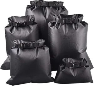 BESPORTBLE 5PCS Dry Compression Sack Beach Dry Bag Portable Multifunctional Waterproof Storage Pouch for Kayaking Camping Boating (Black, 1.5L, 2.5L, 3L, 4L, 8.5L)