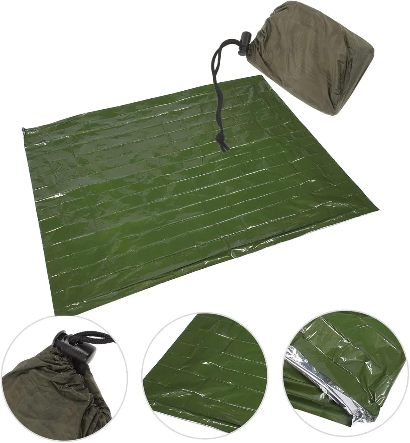 BESPORTBLE 5sets Emergency Survival Blanket Thermal Camping Blanket for Cold Lightweight Compact for Hiking First Aid Outdoor Activities Includes Carry Bag