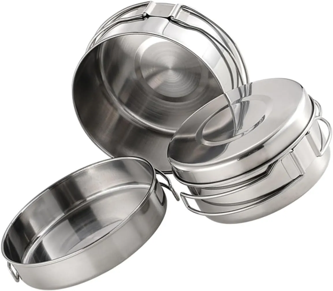 BESPORTBLE Camping Cooking Kit Stainless Steel Pot Pan Set Portable Cooking Utensils for Outdoor Activities