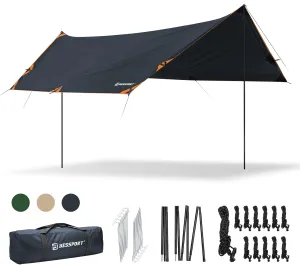 Bessport Camping Tarp, 169.8FT with 2 Poles, Lightweight Car Awning Sunshade, Portable Multifunctional Backpacking Rain Fly Hammock for Outdoor, Traveling