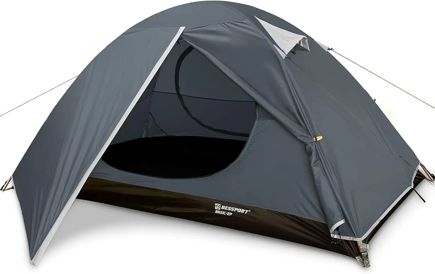 Bessport Camping Tent 1/2 Person Tent Waterproof Two Doors Backpacking Tent Easy Setup Lightweight for Outdoor, Hiking Mountaineering Travel