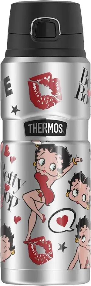 Betty Boop Collage THERMOS STAINLESS KING Stainless Steel Drink Bottle, Vacuum insulated & Double Wall, 24oz