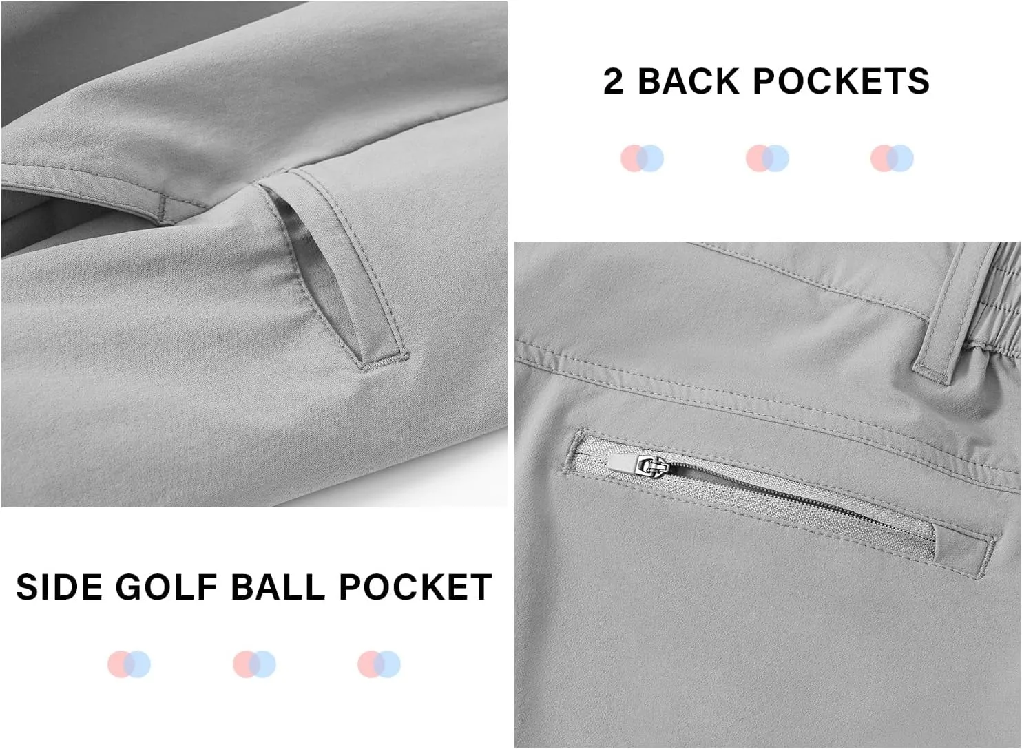BGOWATU Mens Golf Shorts Stretch Dress Shorts Dry Fit Casual Hiking Cargo Shorts for Summer with Pockets