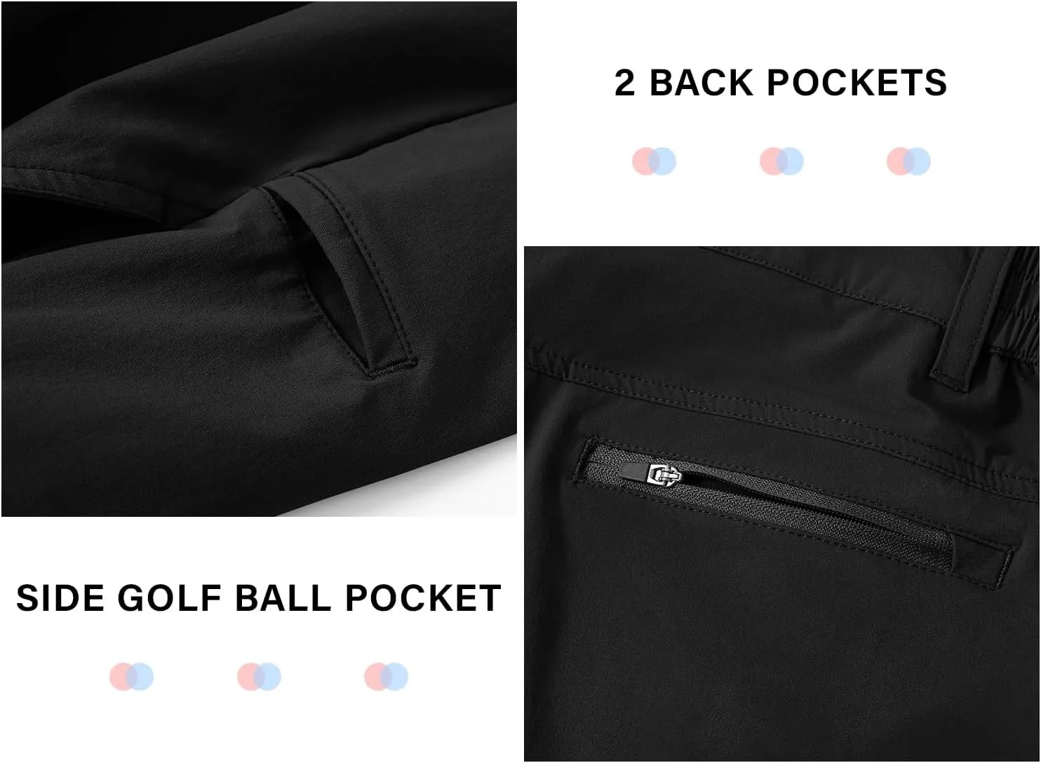 BGOWATU Mens Golf Shorts Stretch Dress Shorts Dry Fit Casual Hiking Cargo Shorts for Summer with Pockets