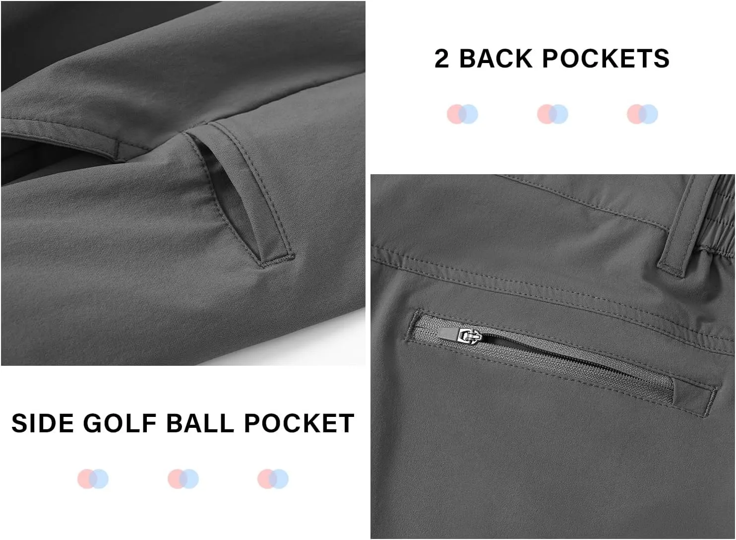 BGOWATU Mens Golf Shorts Stretch Dress Shorts Dry Fit Casual Hiking Cargo Shorts for Summer with Pockets