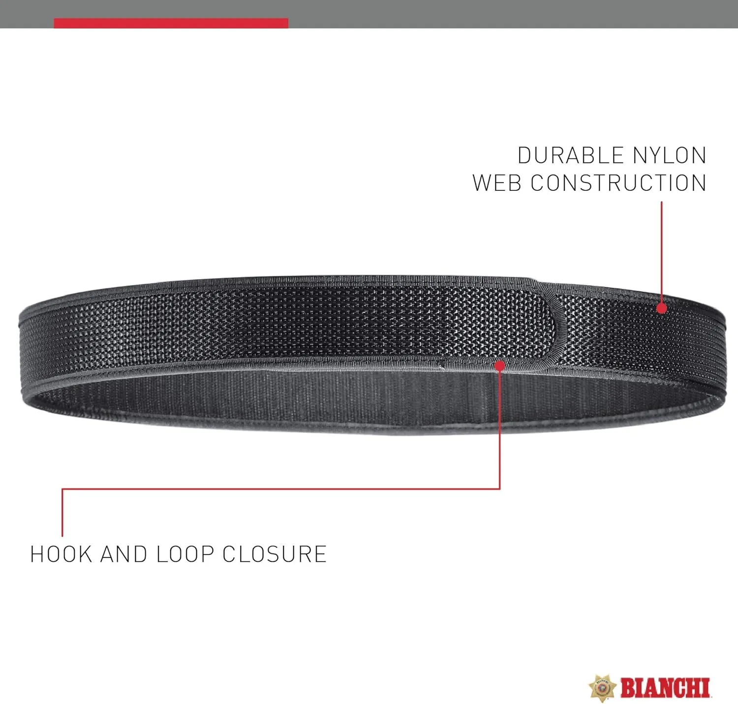 Bianchi 7205 Gun Belt, 1.5" Nylon, Black