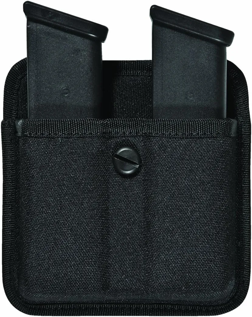 Bianchi Patroltek 8020 Double Mag Pouch with Open Top for Easy Access - Fits Duty Belt Mags for The Glock and More - Black (Size 2) 31396