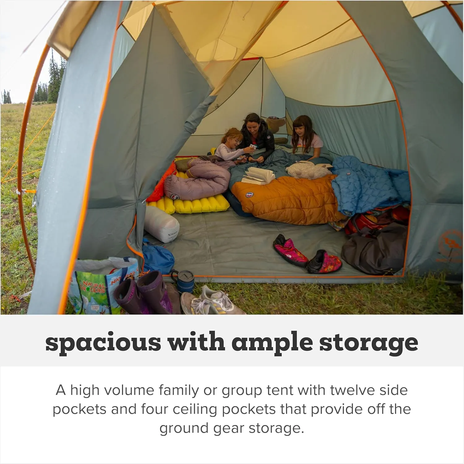 Big Agnes Bunk House - Large Family Tent, 3 Season Waterproof Backpacking Gear, Easy Set Up for Groups