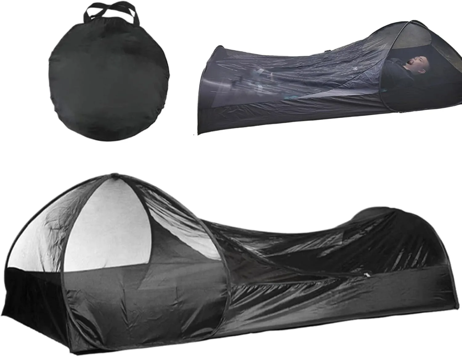 Bivy Tent, Foldable Single Person Pop up Tent, Waterproof Moisture Proof Fine Mesh Tent, Portable Bug Net for Camping Outdoor 82.7x41.3x27.6, Bivy Tent