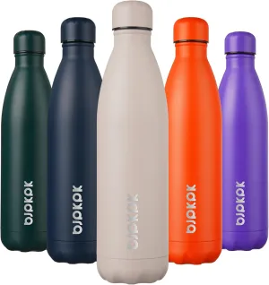 BJPKPK Insulated Water Bottle 25oz Stainless Steel Water Bottles Keep Cold And Hot, Apricot