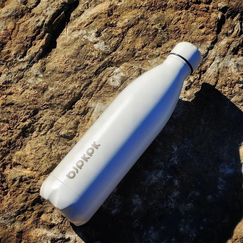 BJPKPK Insulated Water Bottle 25oz Stainless Steel Water Bottles Keep Cold And Hot, Apricot