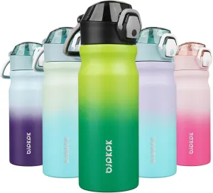 BJPKPK Stainless Steel Insulated Water Bottle With Straw Lid 18oz Reusable Metal Thermos Bottles Keep Cold And Hot,Bamboo Grove