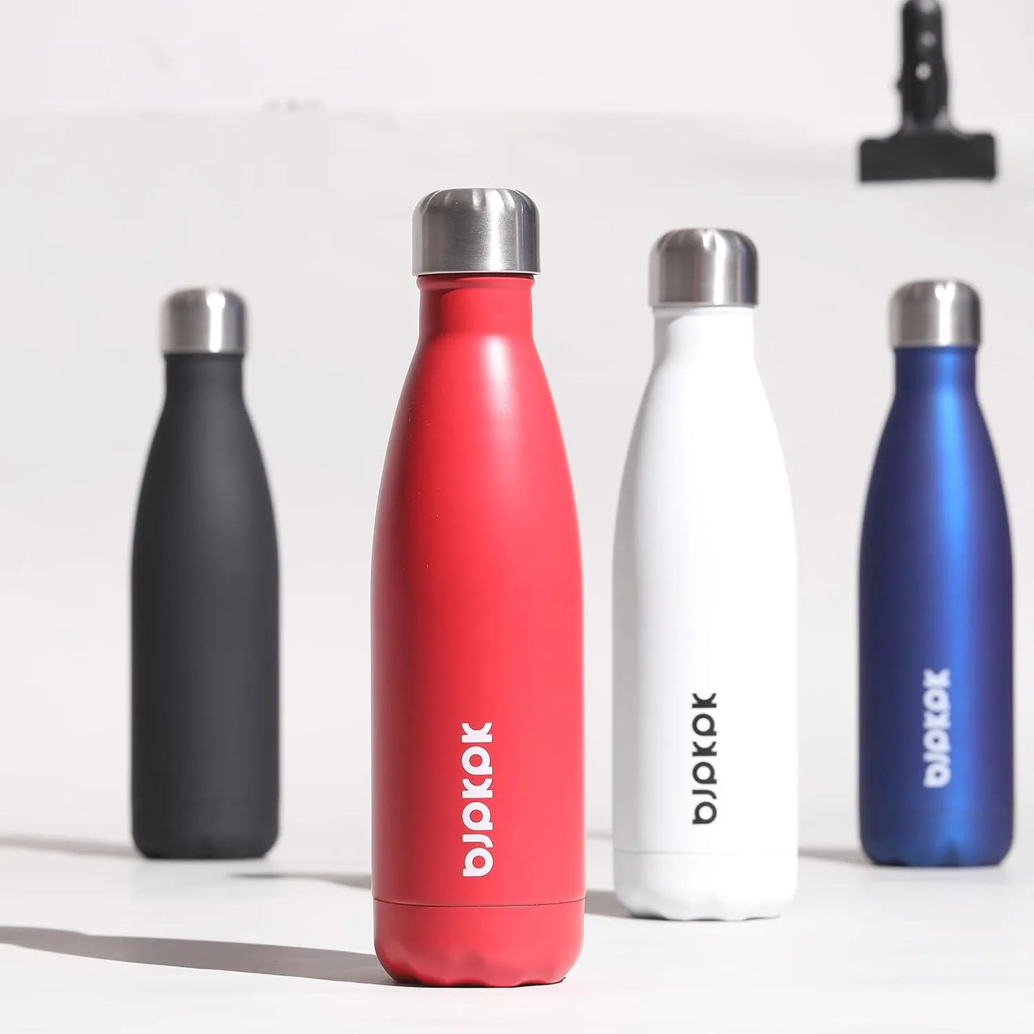 BJPKPK Stainless Steel Water Bottles 17oz Insulated Water Bottle Travel Sports Water Bottles BPA Free, Red (Pack of 2)