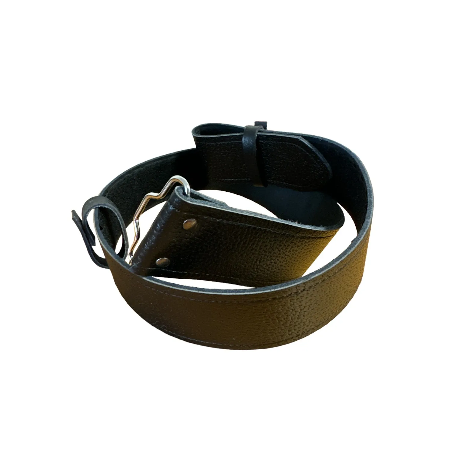 Black Leather Adjustable Kilt Belt