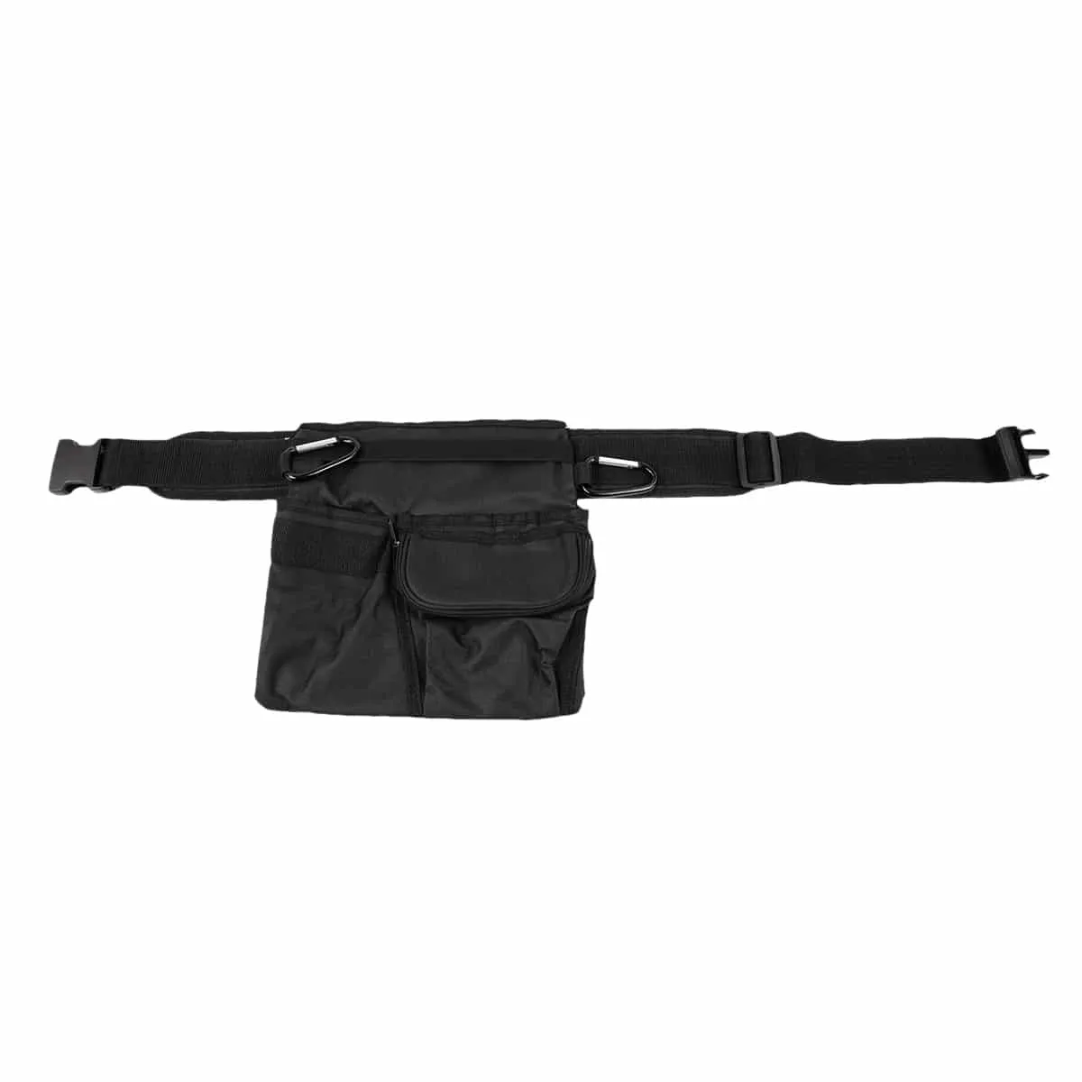 Black Metal Detector 3 Pocket Prospectors Utility Belt & Pouch w/ Two Carabiners