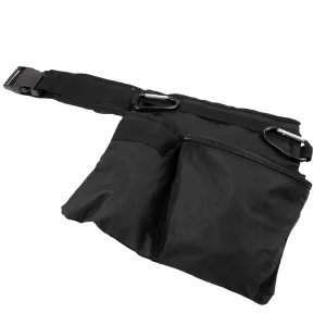 Black Metal Detector 3 Pocket Prospectors Utility Belt & Pouch w/ Two Carabiners
