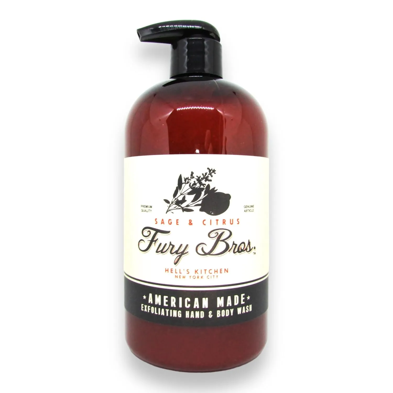 Black Series Hand & Body Wash | Sage & Citrus | Natural Ingredients | Exfoliating Volcanic Pumice | Moisturizing Aloe Vera | Made in USA | Cruelty-Free | Microbead Free | 16 oz