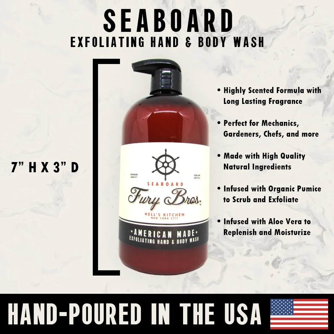 Black Series Hand & Body Wash | Seaboard | Natural Ingredients | Exfoliating Volcanic Pumice | Moisturizing Aloe Vera | Made in USA | Cruelty-Free | Microbead Free | 16 oz