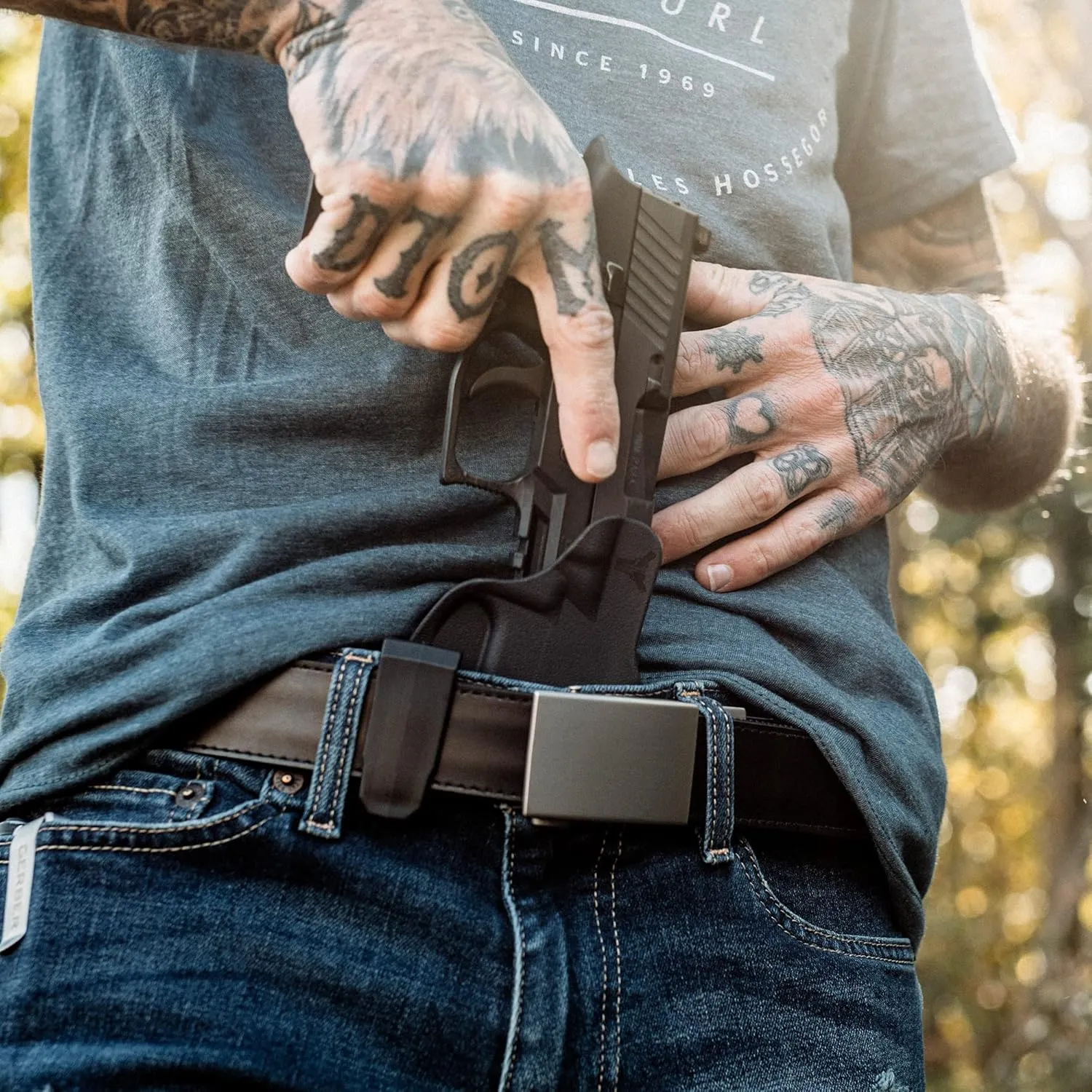 Blade-Tech - Ultimate Carry Belt/Concealed Carry/Ratcheting Slide Belt Gun Belt/Tactical/CCW/Nylon and Leather