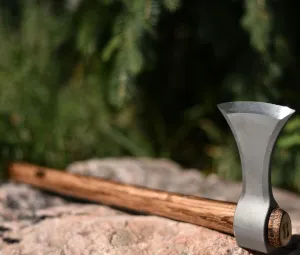 BLADED Throwing Hatchet w/Sheath - Made in USA Axe w/Forged 4140 Steel Head & 100% American Hickory Wood Handle - Small Competition & Survival Tomahawk - Kindling, Camping & Chopping Metal Hand Hawk
