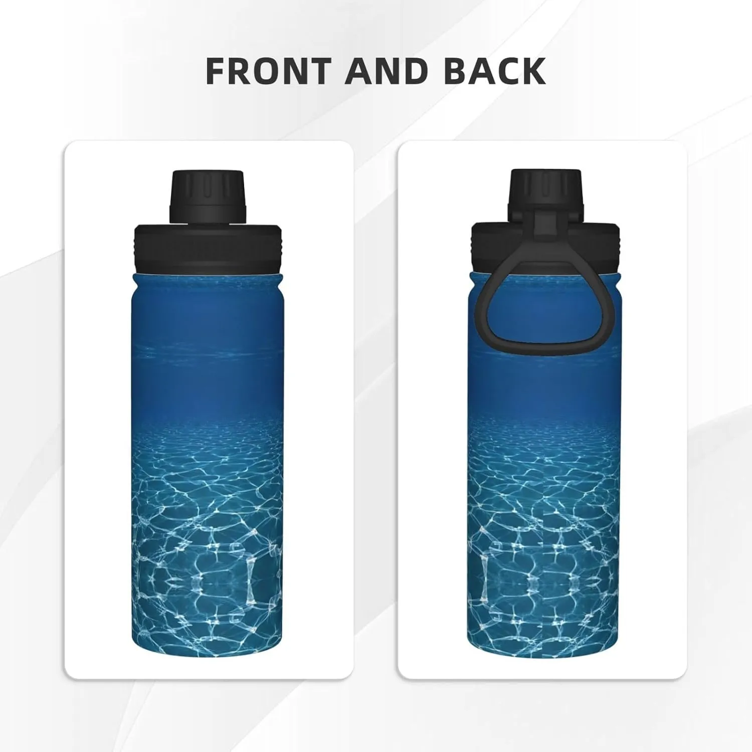 Blue Deep Ocean 18oz Sports Insulated Bottle For Outdoor Activities,Your Ideal Companion Staying Hydrated