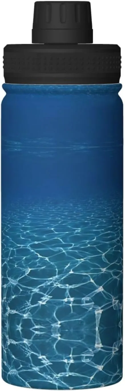 Blue Deep Ocean 18oz Sports Insulated Bottle For Outdoor Activities,Your Ideal Companion Staying Hydrated