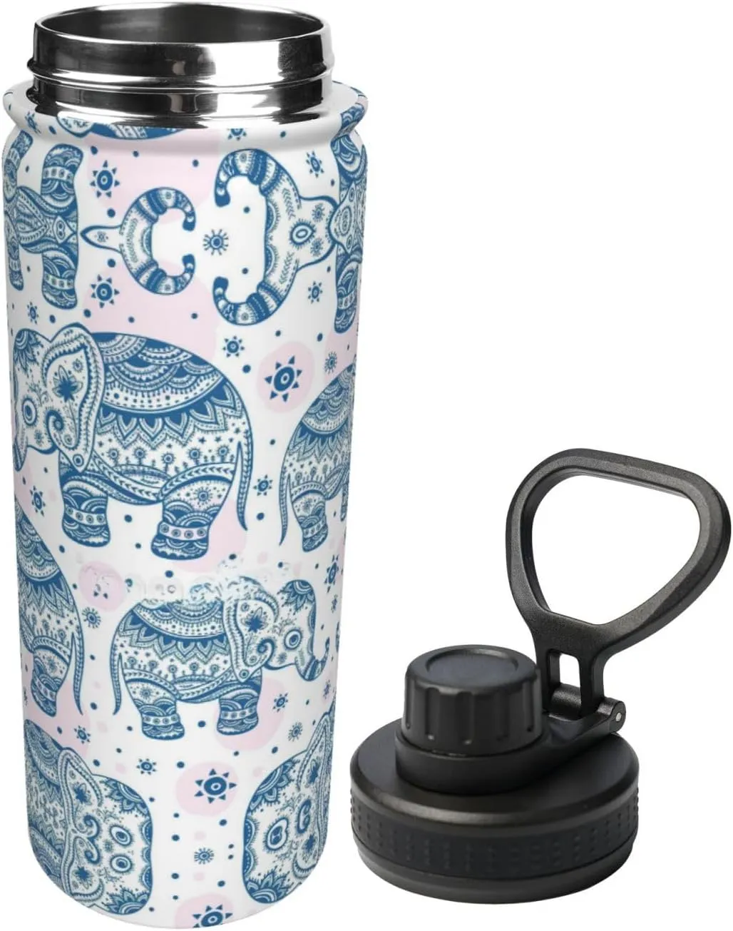 Boho Elephant 18oz Sports Insulated Bottle For Outdoor Activities,Your Ideal Companion Staying Hydrated