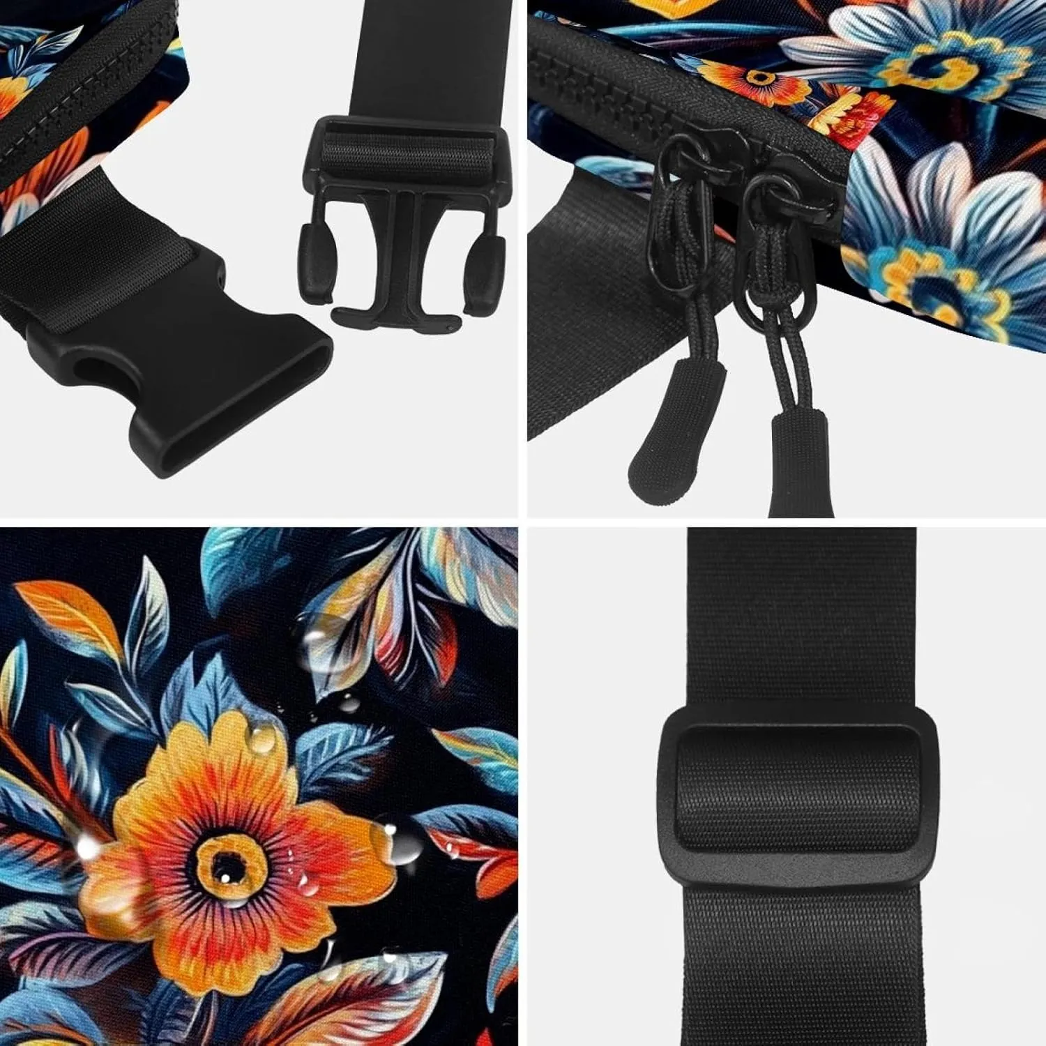 Boho Floral-26 Belt Bag for Men and Women Fanny Pack,Belt Bag with Adjustable Strap,Fashion Crossbody Everywhere Belt Bag for Travel Outdoors Running Hiking