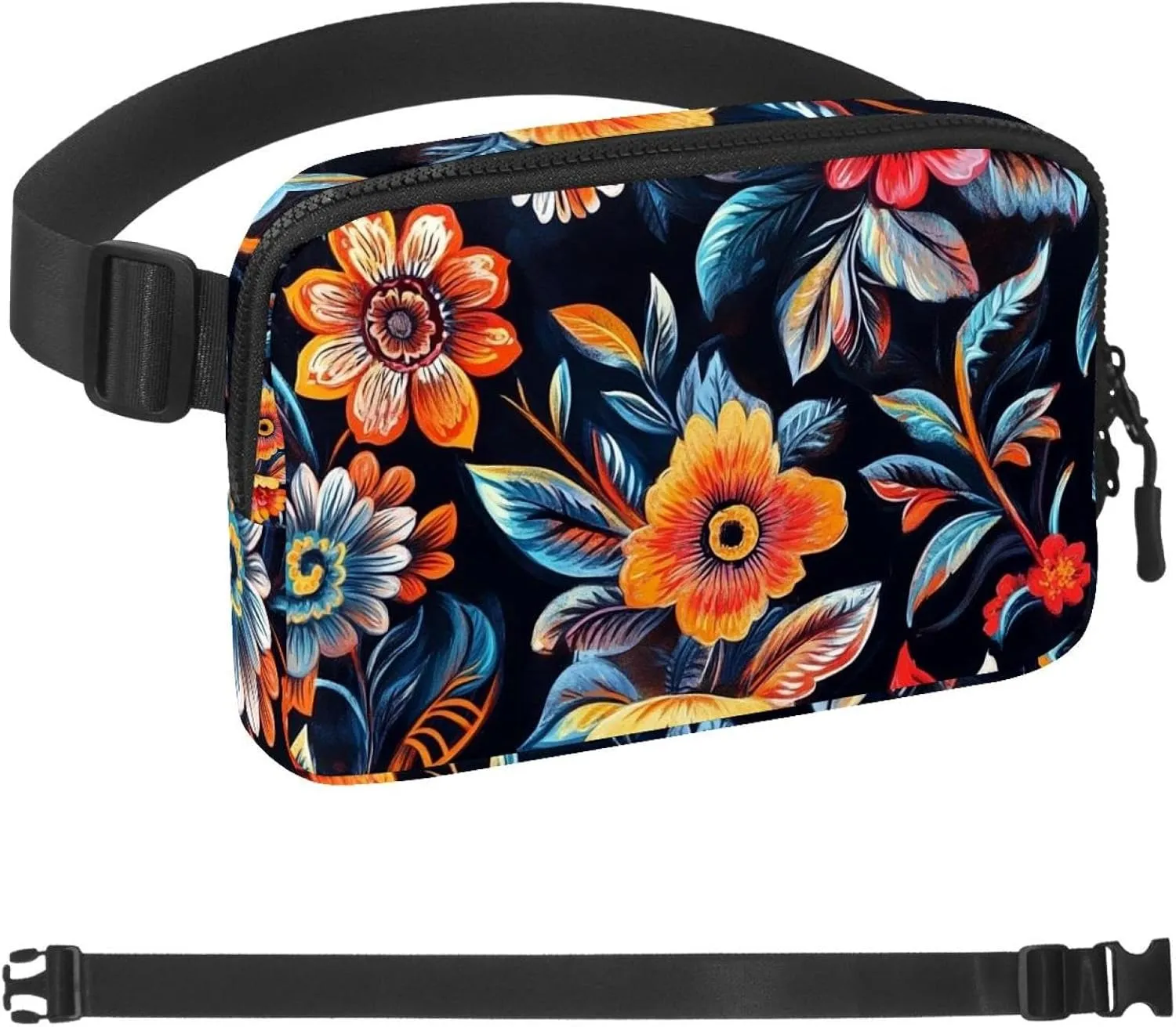 Boho Floral-26 Belt Bag for Men and Women Fanny Pack,Belt Bag with Adjustable Strap,Fashion Crossbody Everywhere Belt Bag for Travel Outdoors Running Hiking