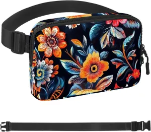 Boho Floral-26 Belt Bag for Men and Women Fanny Pack,Belt Bag with Adjustable Strap,Fashion Crossbody Everywhere Belt Bag for Travel Outdoors Running Hiking