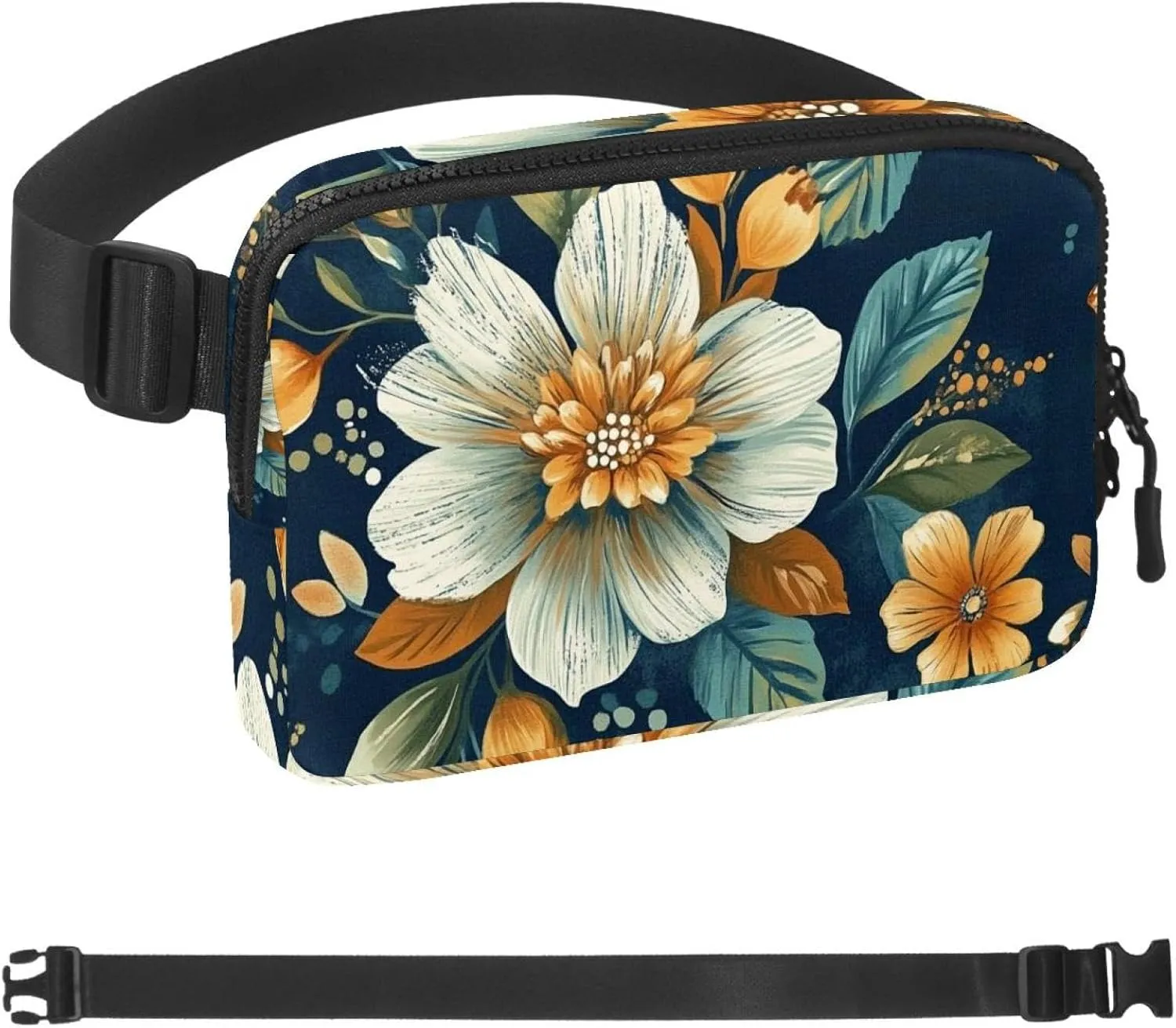 Boho Floral-32 Belt Bag for Men and Women Fanny Pack,Belt Bag with Adjustable Strap,Fashion Crossbody Everywhere Belt Bag for Travel Outdoors Running Hiking