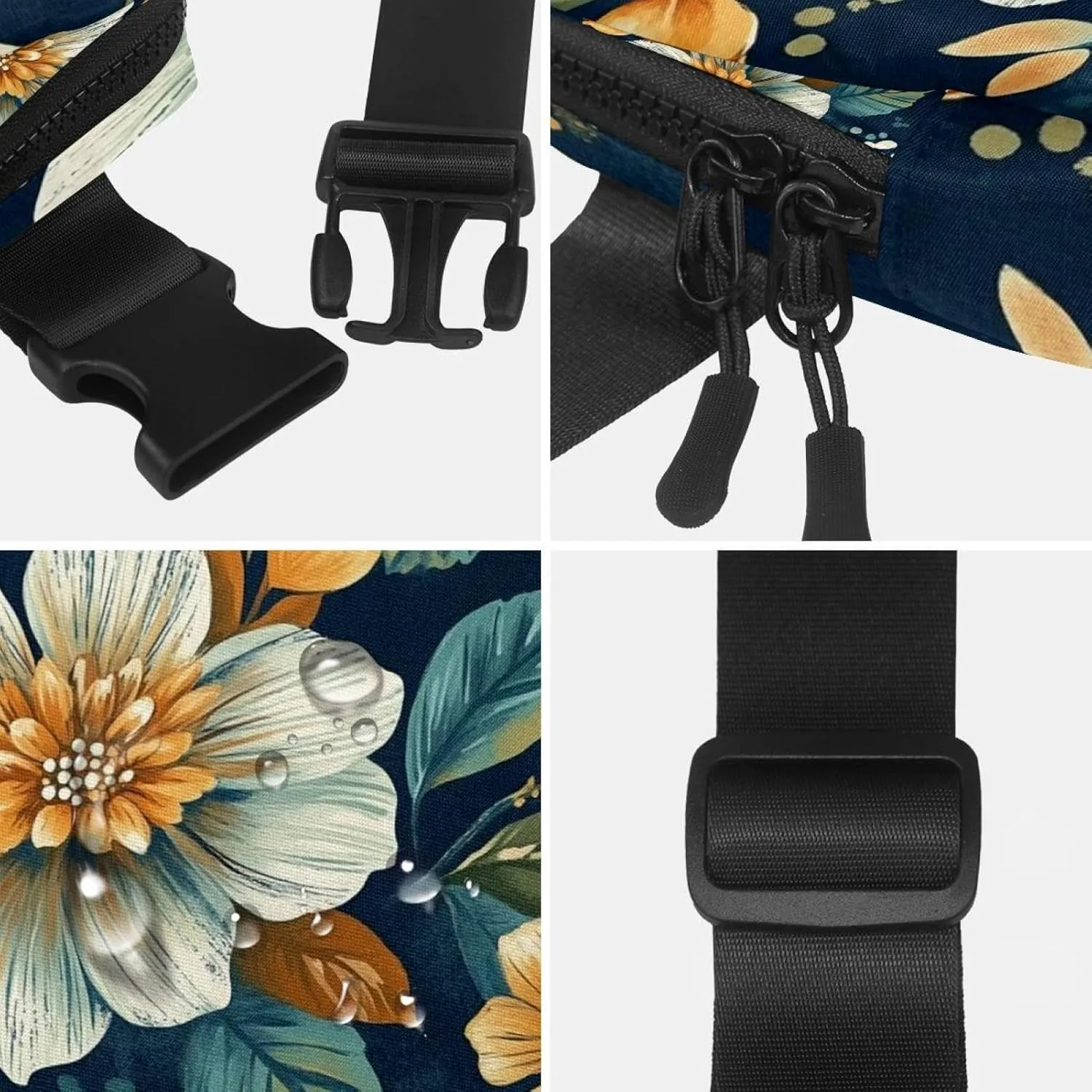 Boho Floral-32 Belt Bag for Men and Women Fanny Pack,Belt Bag with Adjustable Strap,Fashion Crossbody Everywhere Belt Bag for Travel Outdoors Running Hiking