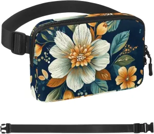 Boho Floral-32 Belt Bag for Men and Women Fanny Pack,Belt Bag with Adjustable Strap,Fashion Crossbody Everywhere Belt Bag for Travel Outdoors Running Hiking