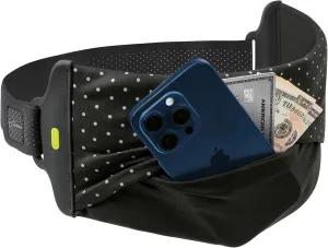 BONE Run Tie Belt, Washable Running Belt with Large Capacity Storage, Scratch-Free & Skin-Friendly Waist Pack with Zipperless Design, Sport Fanny Pack for Hiking & Climbing (Size S)