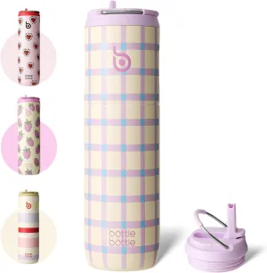BOTTLE BOTTLE Insulated Water Bottle 24oz with Straw Lid and Handle for Sports Travel Gym Stainless Steel Water Bottles Double-Wall Vacuum Metal Leak Proof BPA-Free (VivaBands)