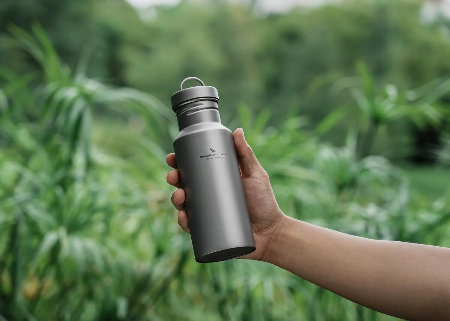 Boundless Voyage Titanium Water Bottle with Lid Wide Mouth Leak-Proof Reusable Sport Drinking Bottle for Camping Hiking Climbing Running Tea Coffee (550ml)