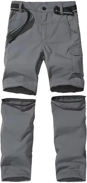 Boy's Hiking Cargo Pants Kids' Outdoor Quick Dry Pants Casual Youth Climbing Convertible Trouser Fishing Pants