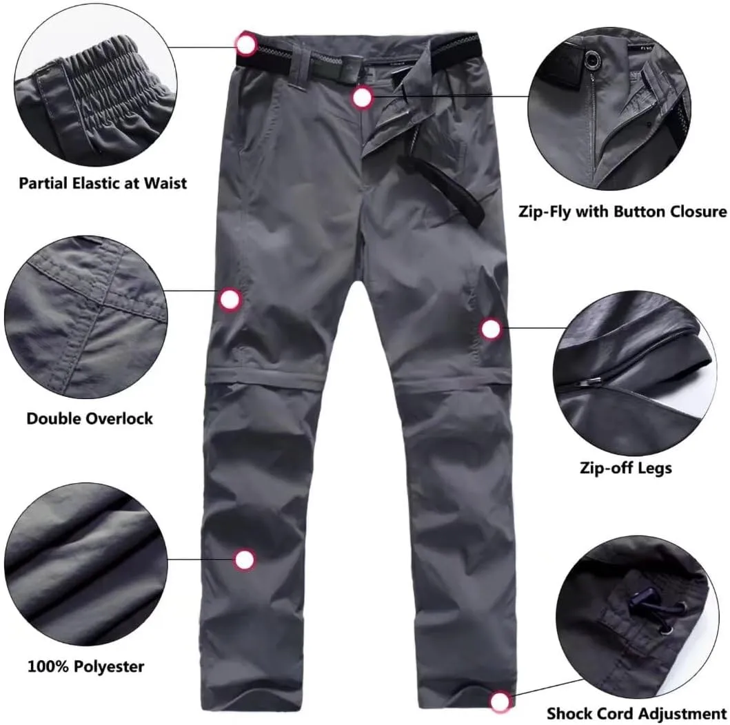 Boy's Hiking Cargo Pants Kids' Outdoor Quick Dry Pants Casual Youth Climbing Convertible Trouser Fishing Pants