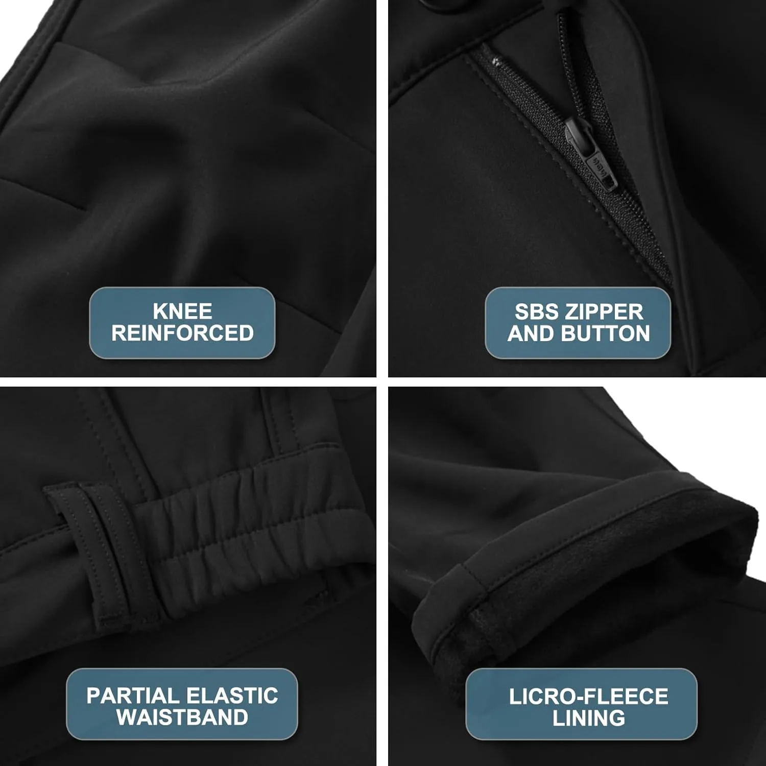 Boys Snow Ski Pants Kids Girls Hiking Outdoor Waterproof Windproof Fleece Lined Warm Softshell Snowboard Pants