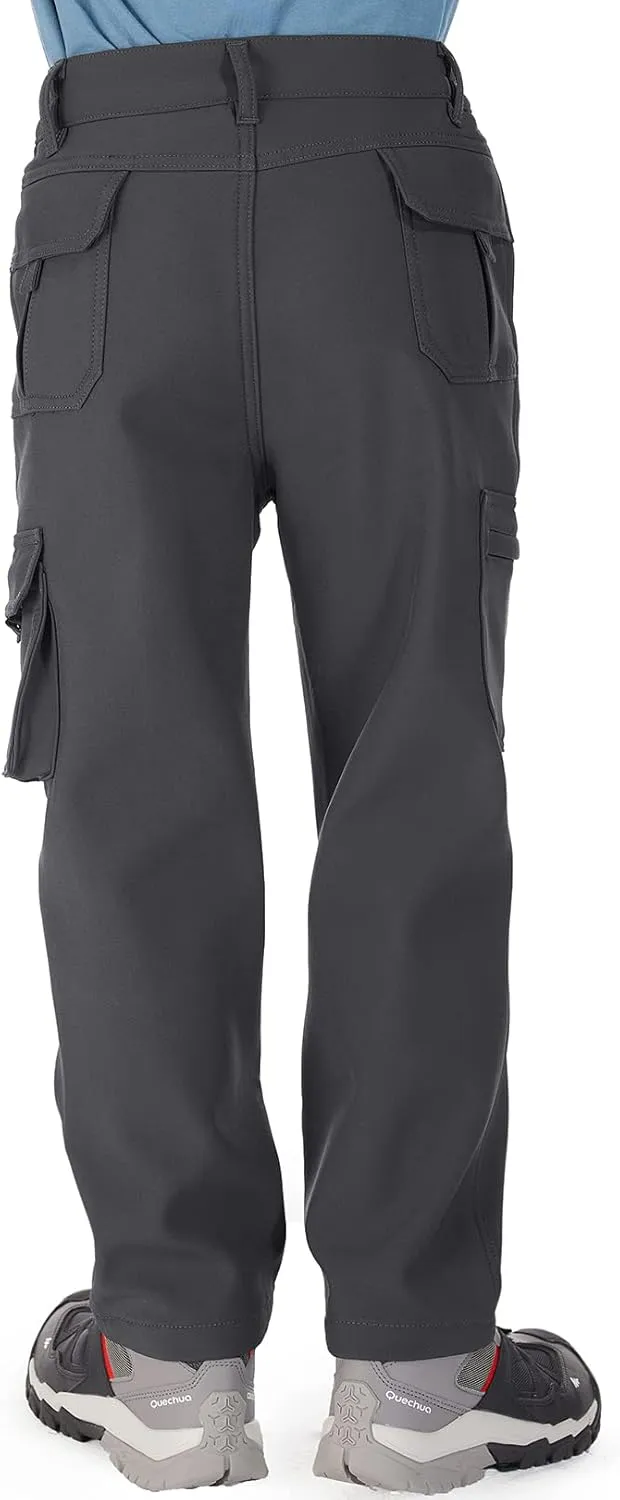 Boys Snow Ski Pants Kids Girls Hiking Outdoor Waterproof Windproof Fleece Lined Warm Softshell Snowboard Pants