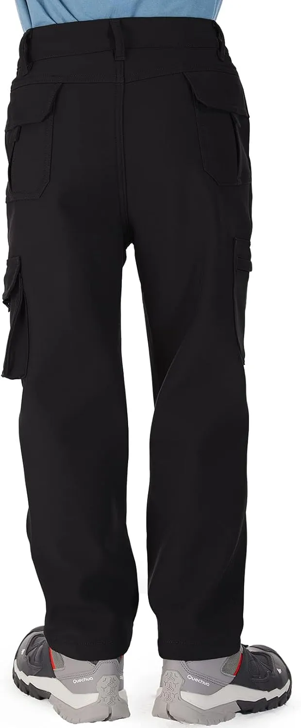 Boys Snow Ski Pants Kids Girls Hiking Outdoor Waterproof Windproof Fleece Lined Warm Softshell Snowboard Pants