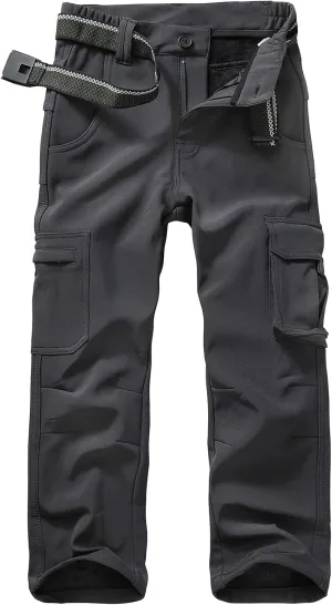 Boys Snow Ski Pants Kids Girls Hiking Outdoor Waterproof Windproof Fleece Lined Warm Softshell Snowboard Pants